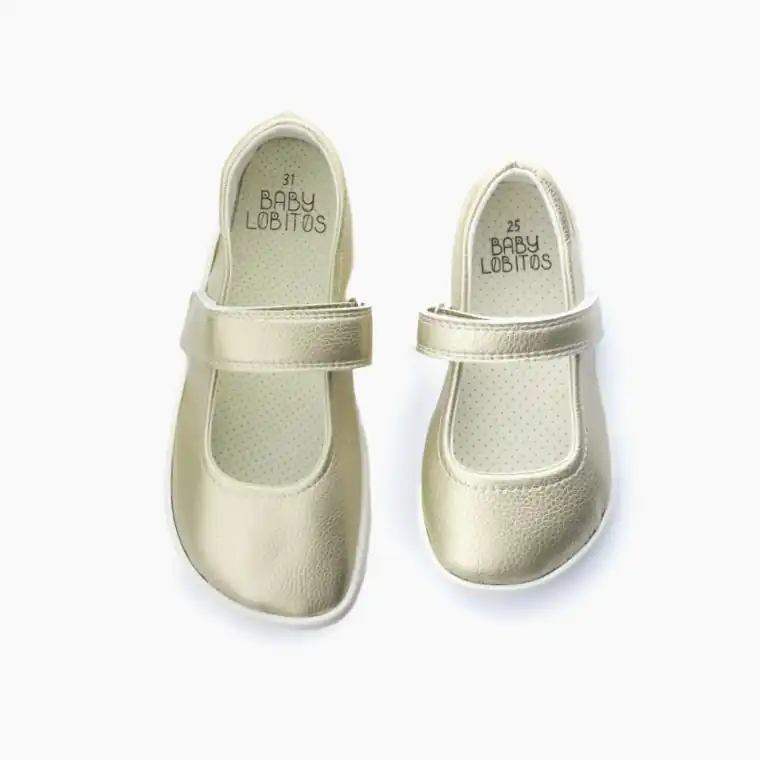 Baby Lobitos Merceditas Platino barefoot cipo